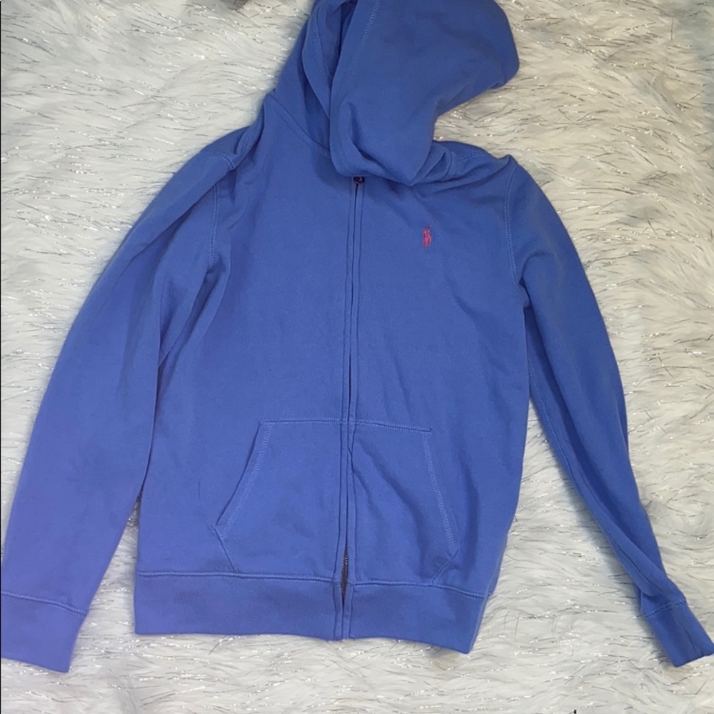 girls blue polo hoodie